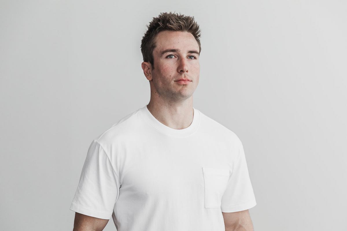 Nobull Heavyweight Pocket Men's T Shirts White | Australia (UO2187)